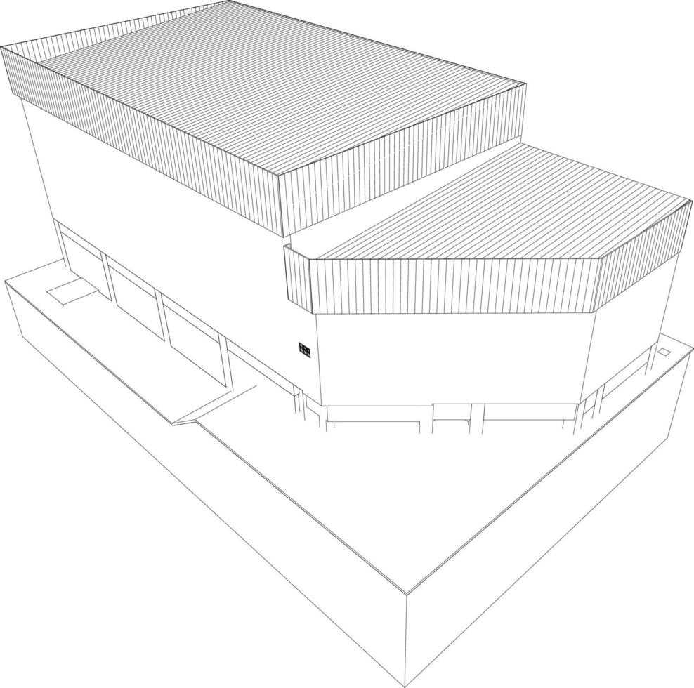 3d illustration av byggnad projekt vektor