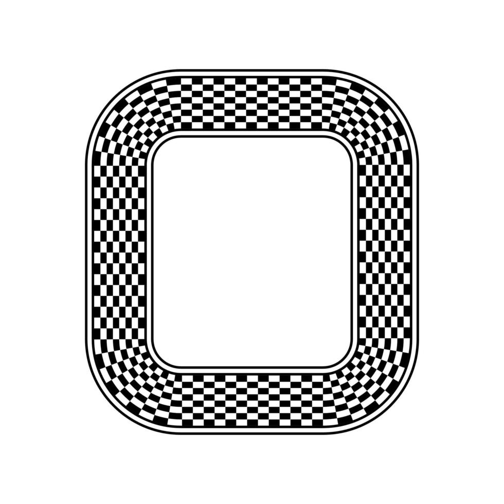 svart och vit alternerande kvadrater rutig ram vektor. abstrakt schackbräde fyrkant gräns. vektor