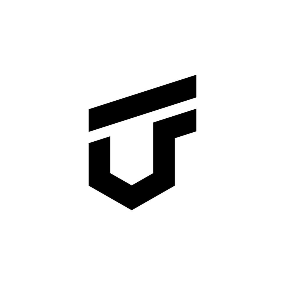 första uf brev logotyp design polygon monogram ikon vektor mall
