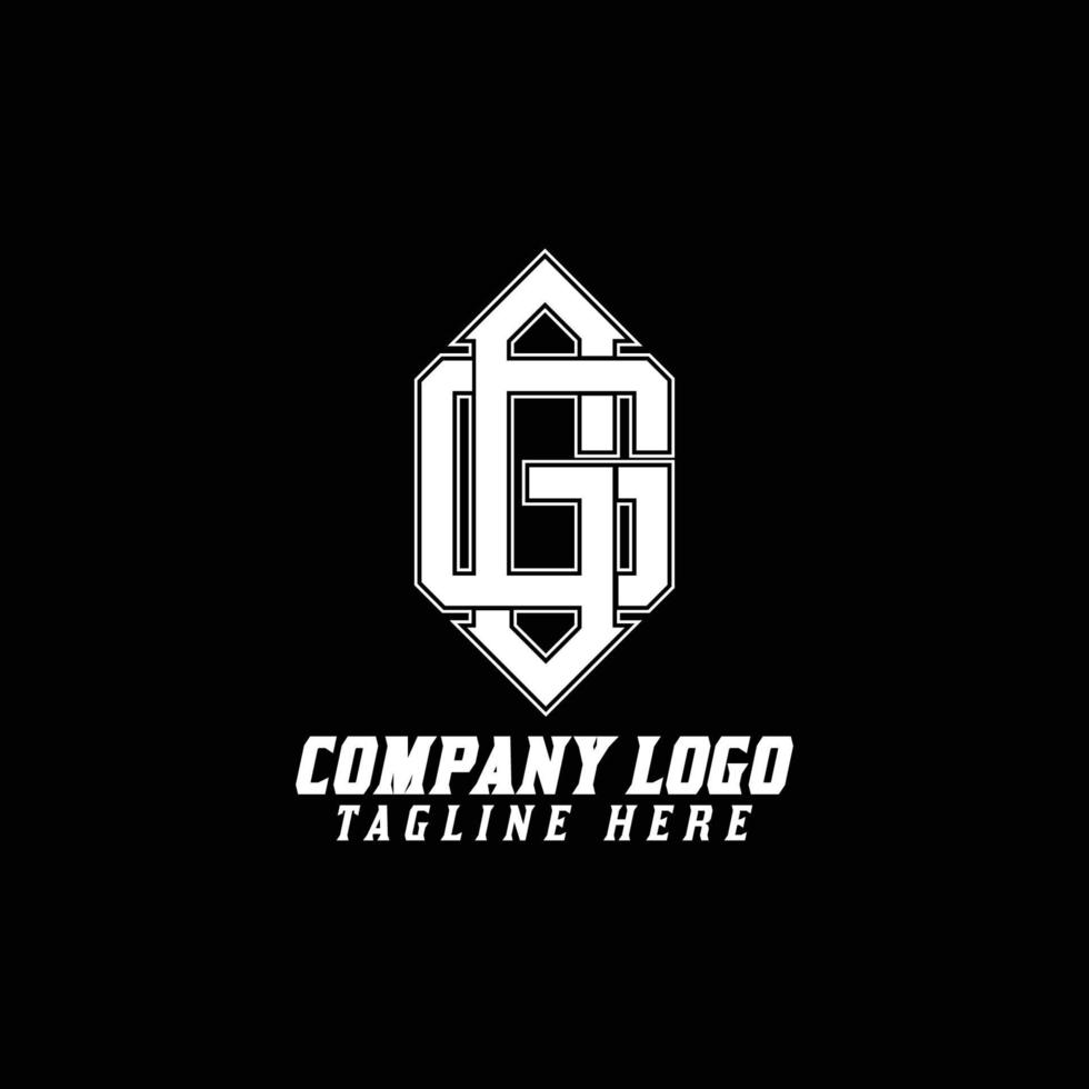 gg Logo Monogramm mit Pentagon gestalten Stil Design Vorlage Vektor