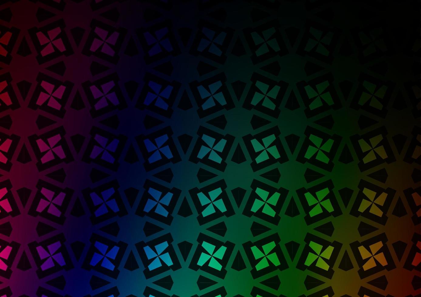 dunkel Mehrfarbig, Regenbogen Vektor Muster im polygonal Stil mit Würfel.