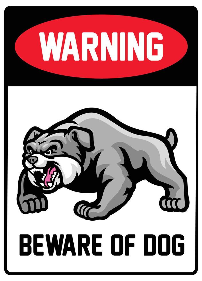 Warnung Zeichen in acht nehmen von Hund vektor