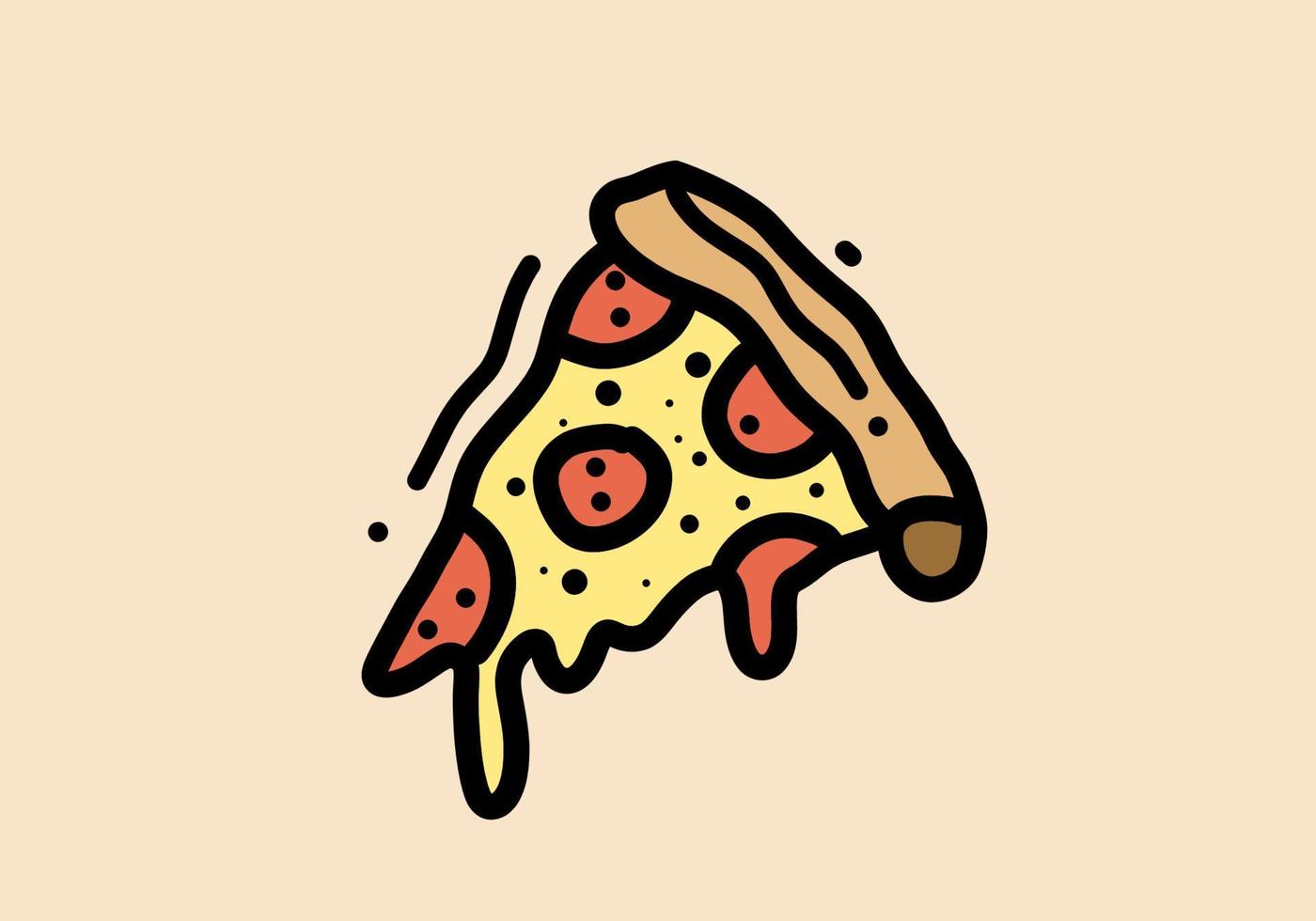hand teckning av pizza skiva design vektor