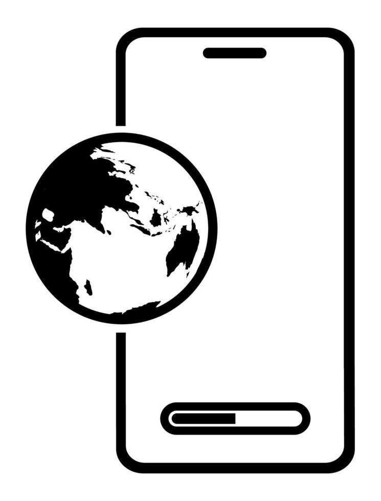smartphone ikon med med symbol av sändning e-post och data till internet. sändning och laddar ner information på nätverk. modern digital kommunikation teknik. vektor