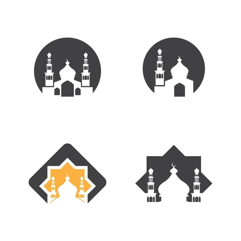islamic moské logotyp design vektor mall illustration