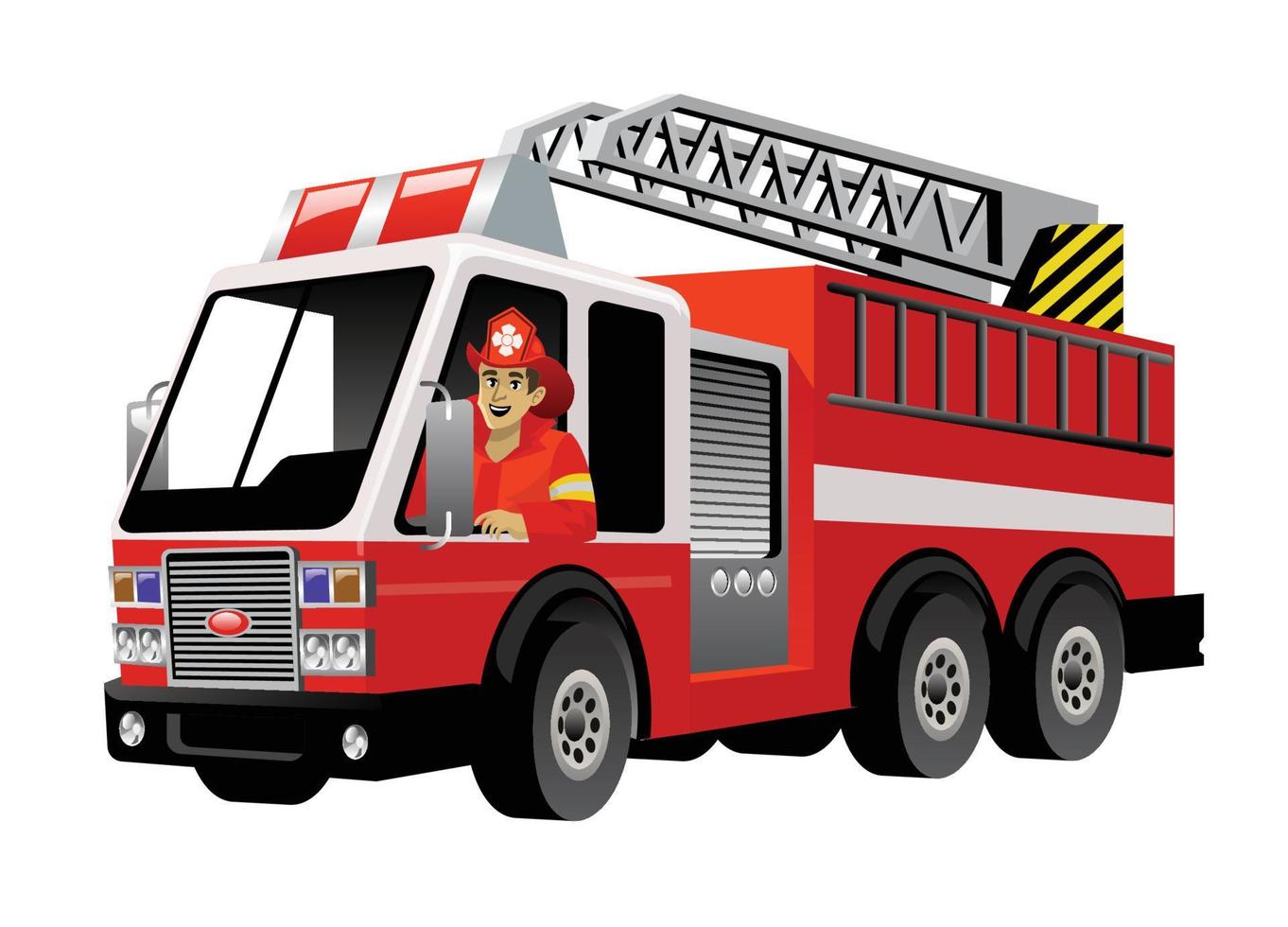 Feuer Kämpfer Fahren Feuer LKW vektor