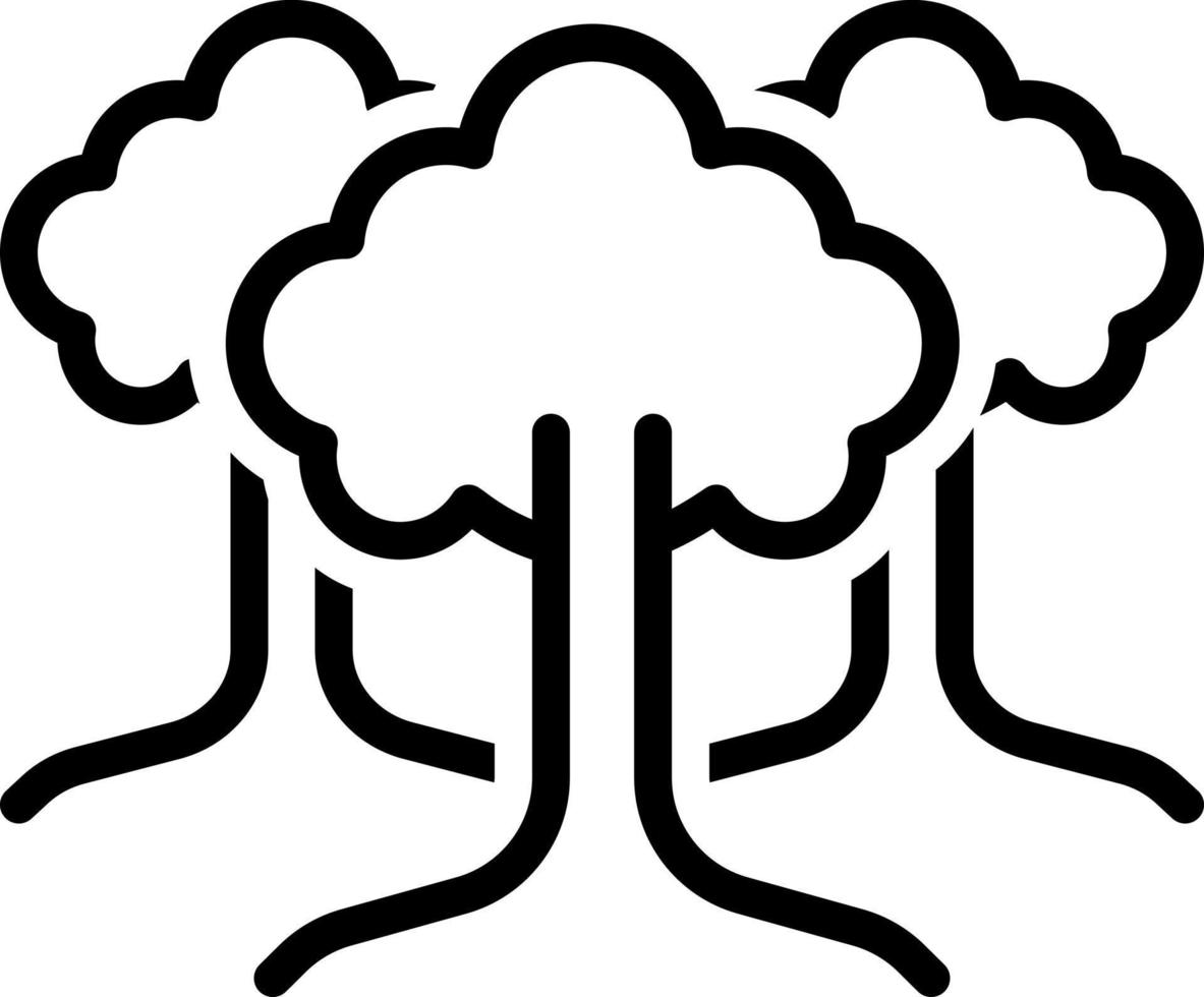 Liniensymbol für Bäume vektor