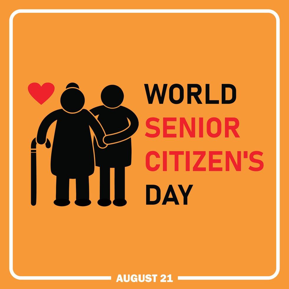 Welt Senior Bürger Tag Banner, glücklich Alten Tag, modern Hintergrund Vektor Illustration