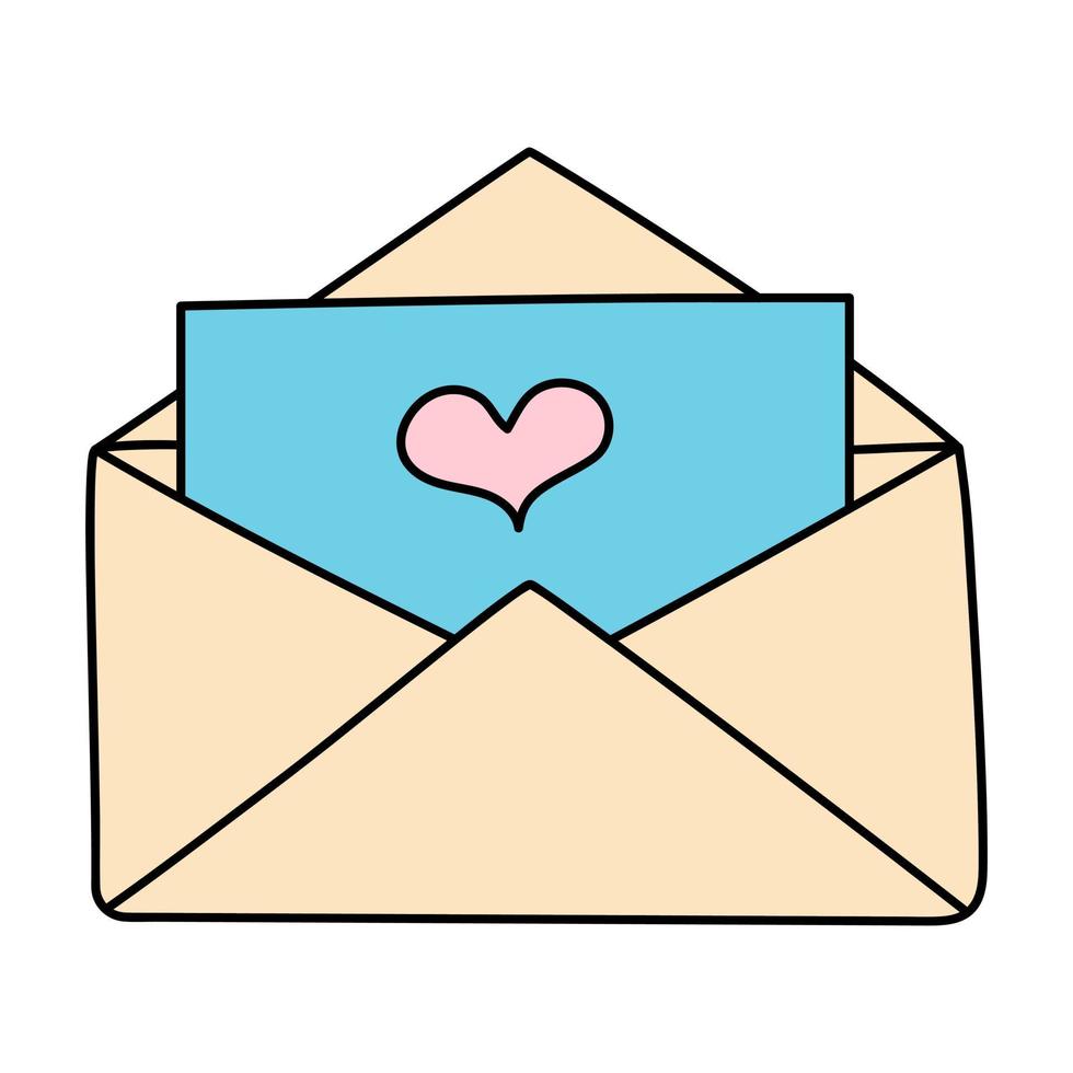 Gekritzel Briefumschlag mit Brief. Post- Element. Mail Symbol. vektor