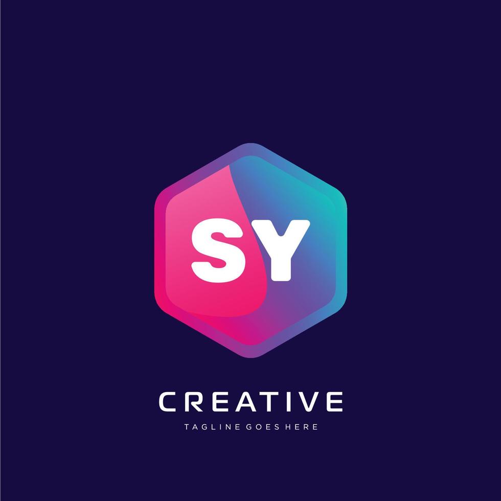 sy Initiale Logo mit bunt Vorlage Vektor