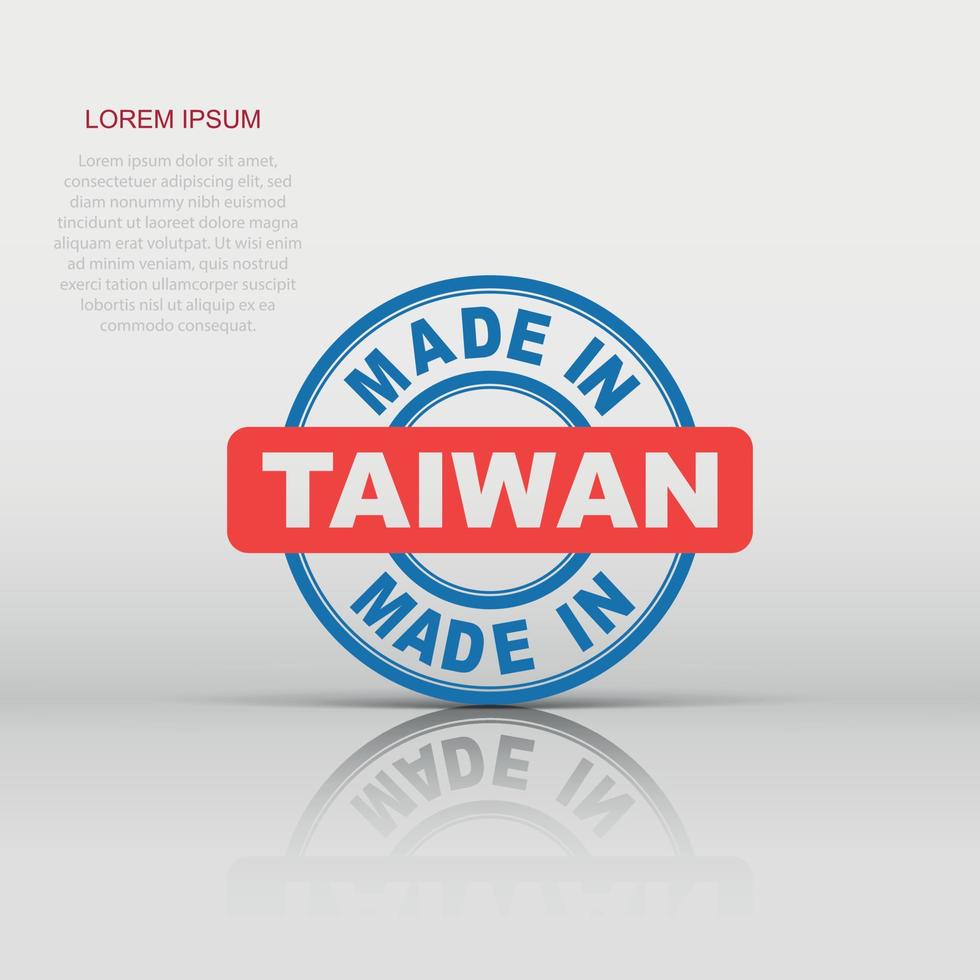 gemacht im Taiwan Symbol im eben Stil. hergestellt Illustration Piktogramm. produzieren Zeichen Geschäft Konzept. vektor