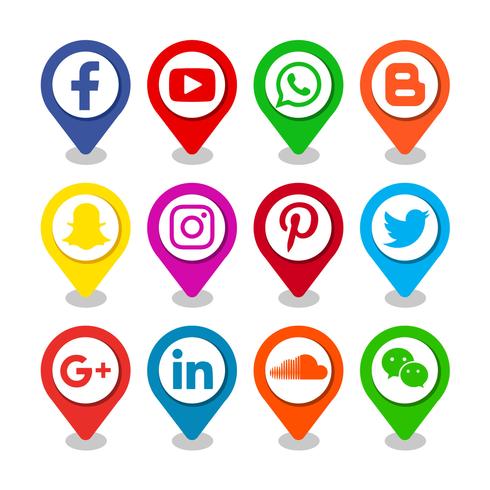 ikoner för social media pekare vektor