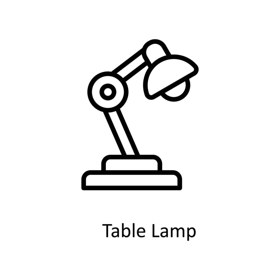 Tabelle Lampe Vektor Gliederung Symbole. einfach Lager Illustration Lager