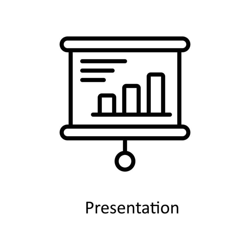 presentation vektor översikt ikoner. enkel stock illustration stock