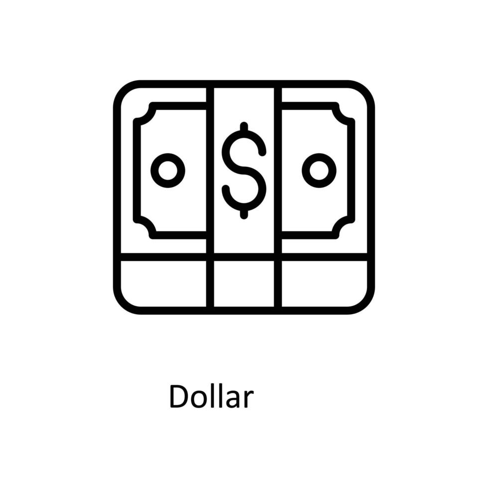 dollar vektor översikt ikoner. enkel stock illustration stock