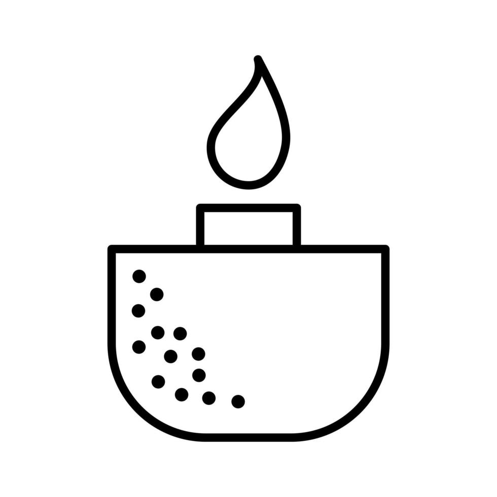 Aroma Therapie Kerze Licht Spa Gliederung Symbol Vektor Illustration