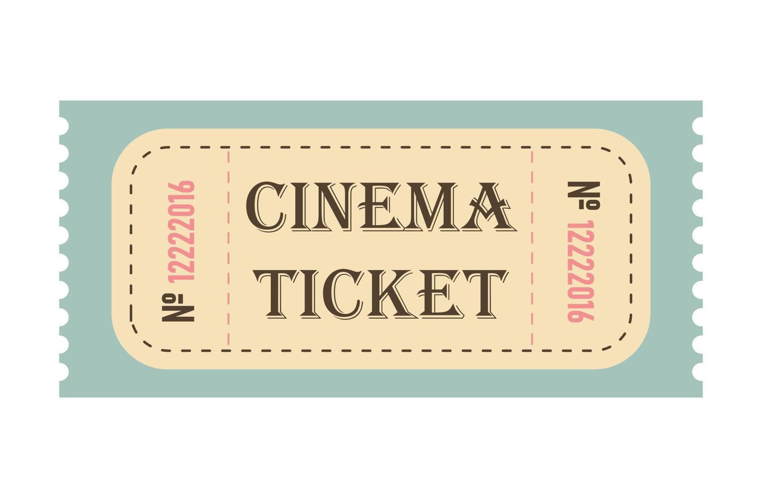 klassisk retro biljett för bio, cirkus, film, teater, kryssning, konsert och Övrig evenemang. gammal årgång stil i pastell färger. vektor