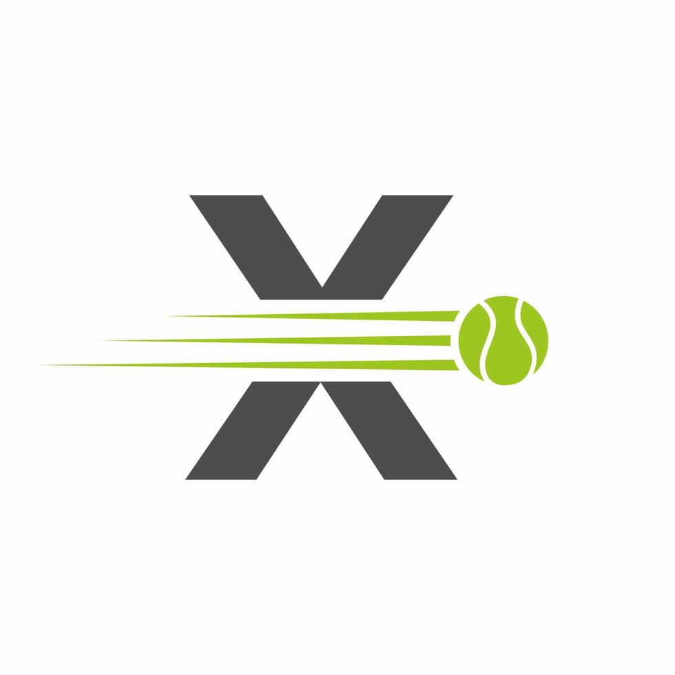 första brev x tennis logotyp. tennis sporter logotyp symbol mall vektor