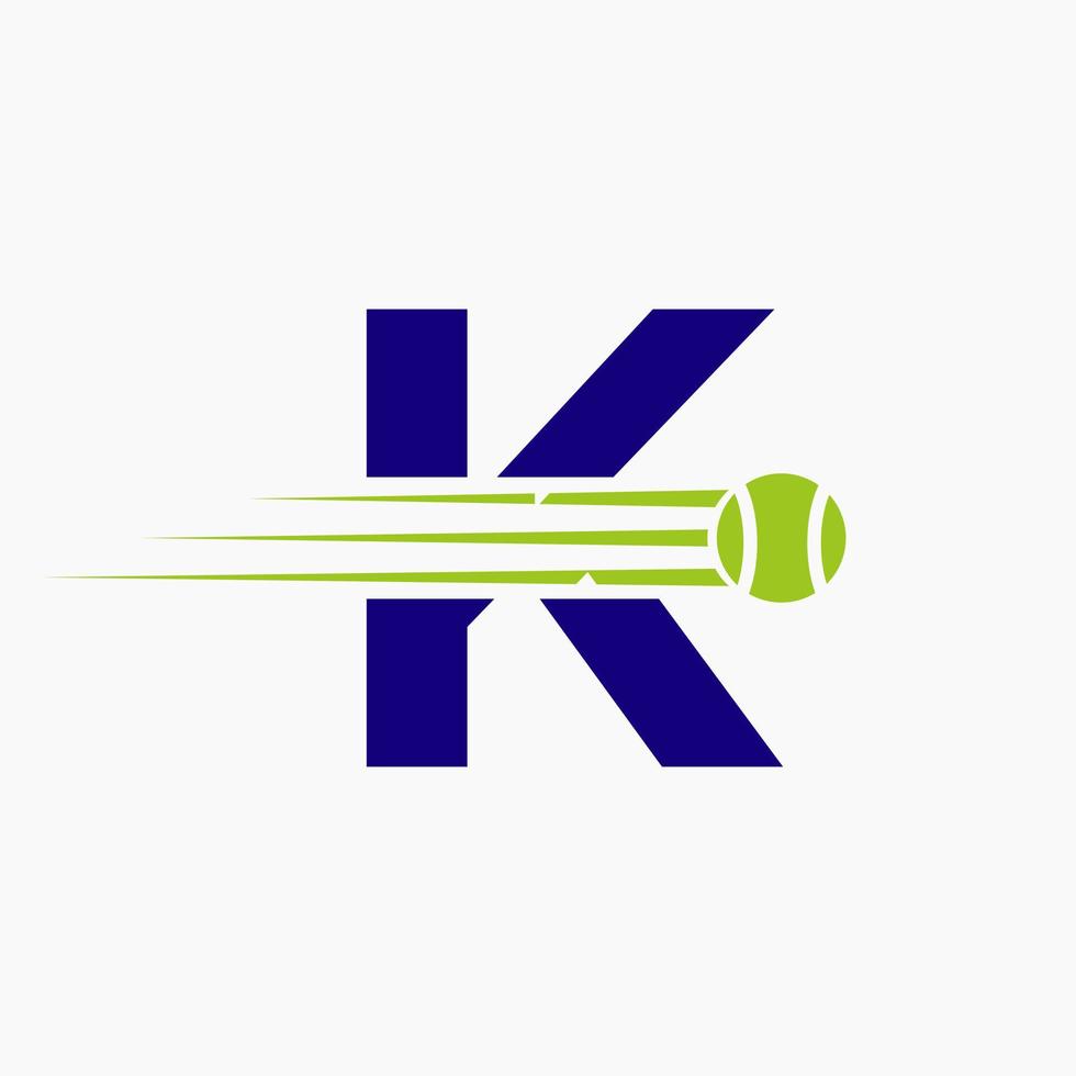 Initiale Brief k Tennis Logo. Tennis Sport Logo Symbol Vorlage vektor