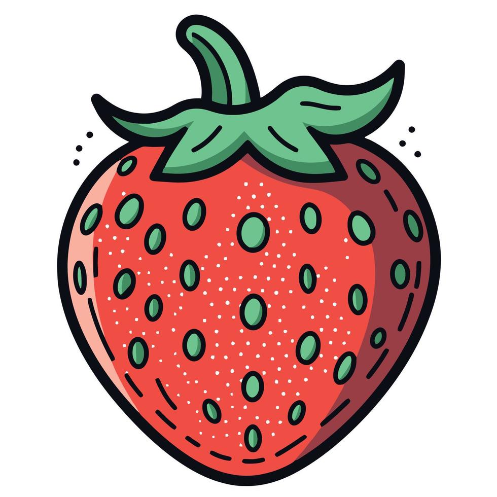 mat röd frukt jordgubb vektor
