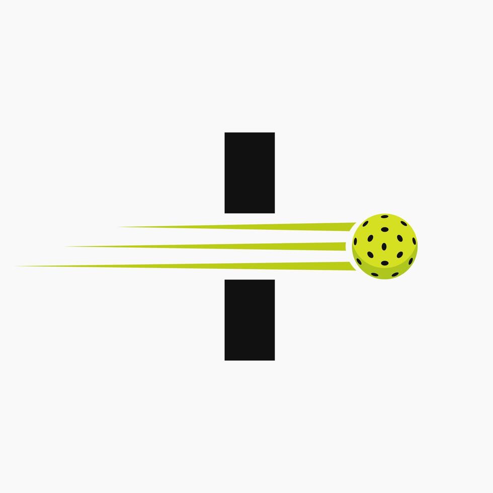 brev jag pickleball logotyp symbol. ättikslag boll logotyp vektor mall