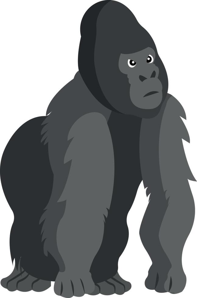 gorilla-vektorillustration auf einem hintergrund. hochwertige symbole. vektorikonen für konzept und grafikdesign. vektor