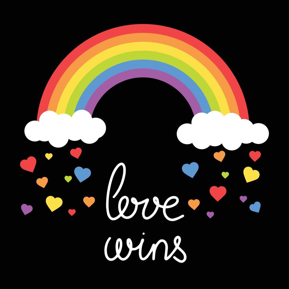 Liebe Gewinnt Banner mit Regenbogen und Herz. Konzept lgbt Banner. vektor