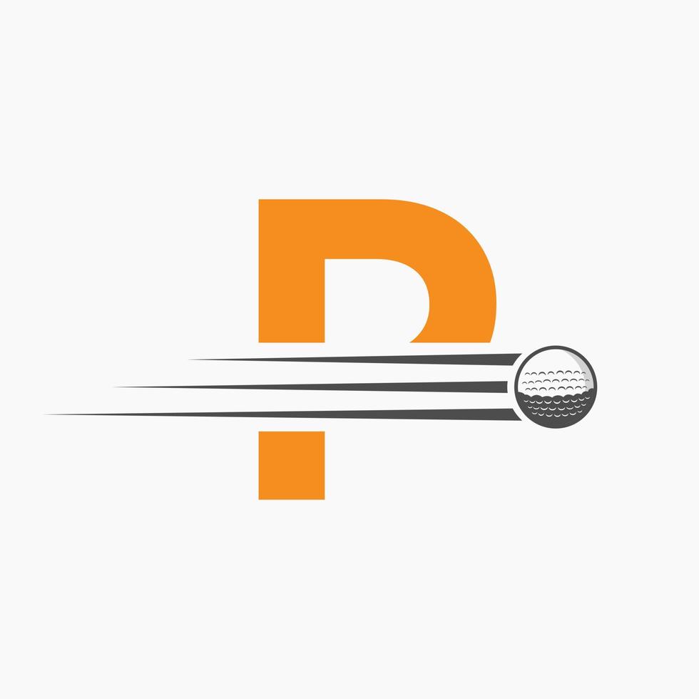 Brief p Golf Logo Design. Initiale Eishockey Sport Akademie Zeichen, Verein Symbol vektor