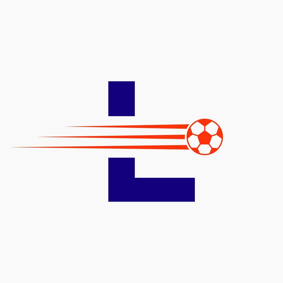 första brev l fotboll fotboll logotyp. fotboll klubb symbol vektor