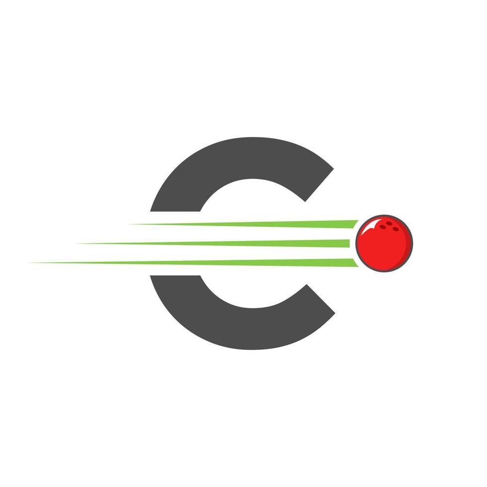 Initiale Brief c Bowling Logo. Bowling Ball Symbol Vektor Vorlage