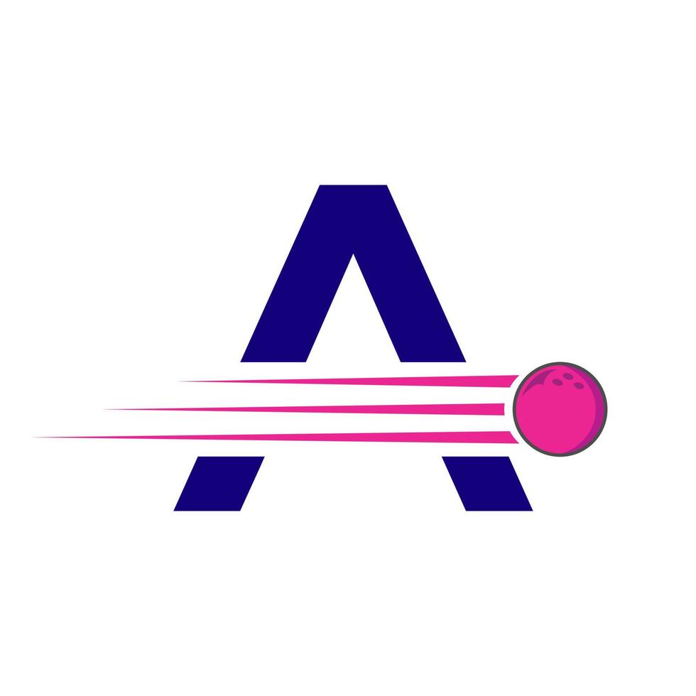 första brev en bowling logotyp. bowling boll symbol vektor mall