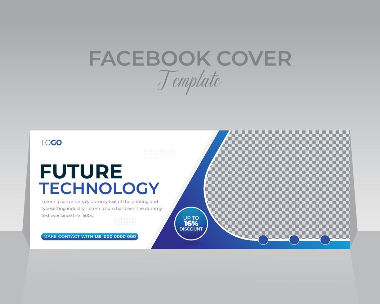 Technologie Facebook Startseite Vorlage Design vektor