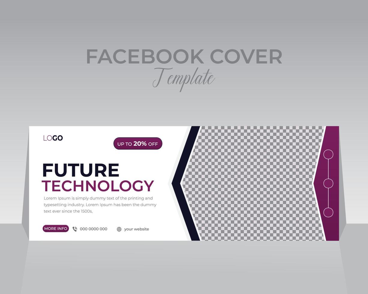 Technologie Facebook Startseite Vorlage Design vektor