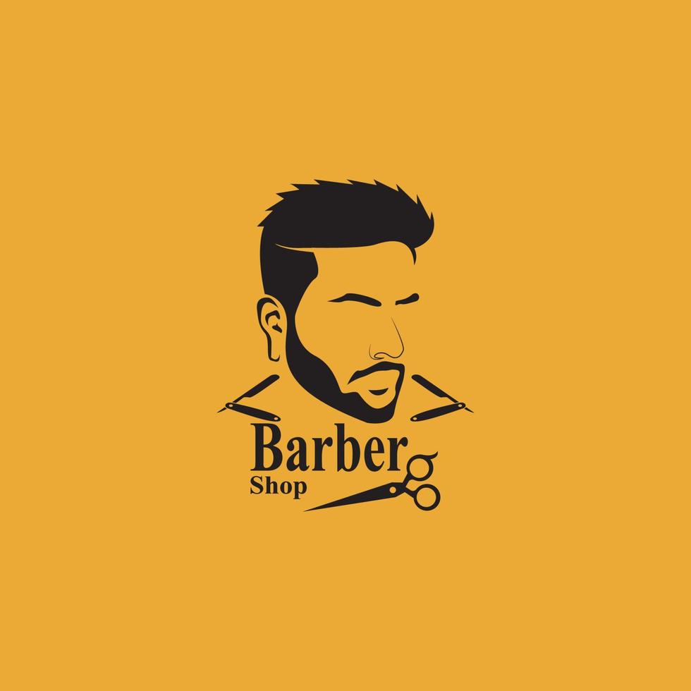 Barbier Geschäft Haar Stil Silhouette Vektor Vorlage