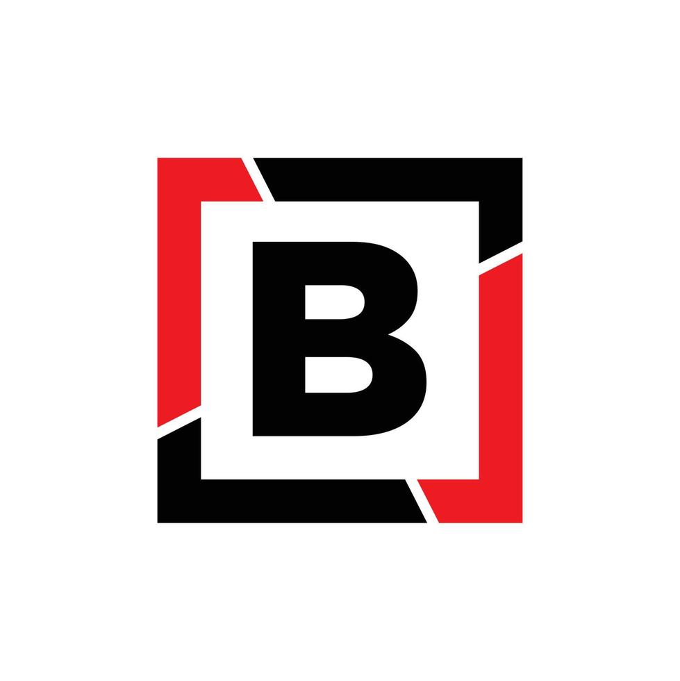 b Brief mit rot schwarz Rahmen Monogramm. b Unternehmen Symbol. vektor