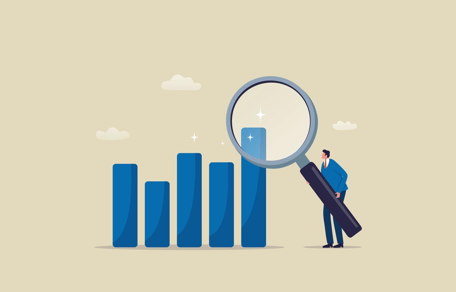 stock diagram förbättra analys. pengar chefer förbi tillgångar.lager utbyta marknadsföra Rapportera. affärsman investerare analysera finansiell Graf och Diagram. illustration vektor