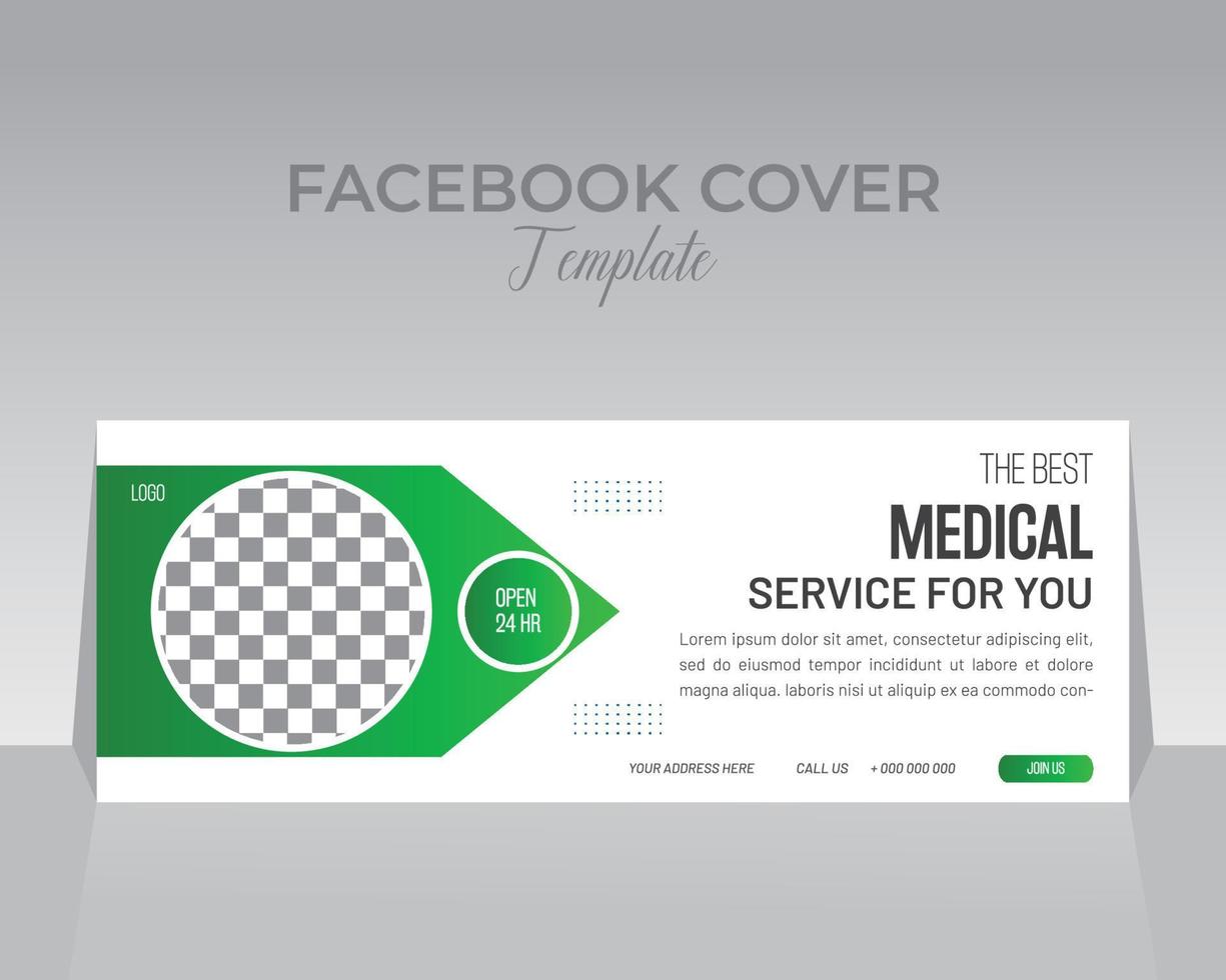 medicinsk eller sjukvård Facebook omslag mall design vektor
