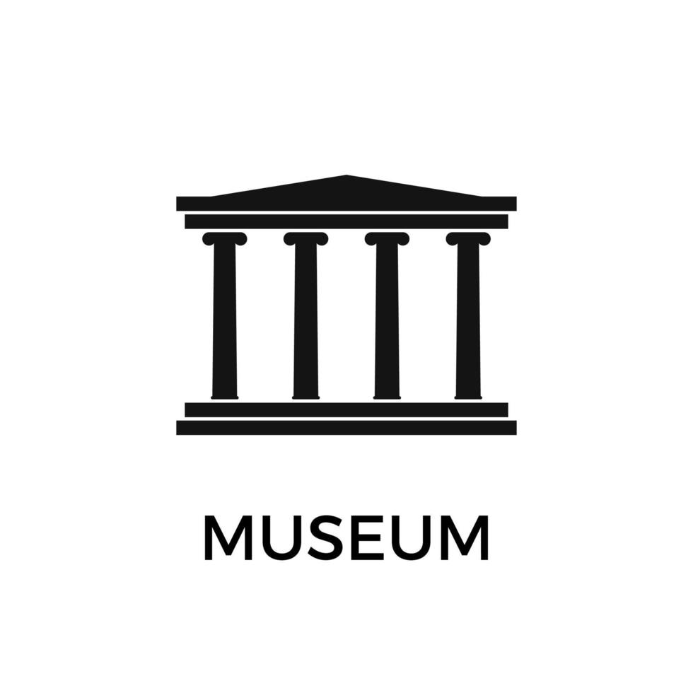 museum byggnad. enkel platt museum ikon. vektor illustration