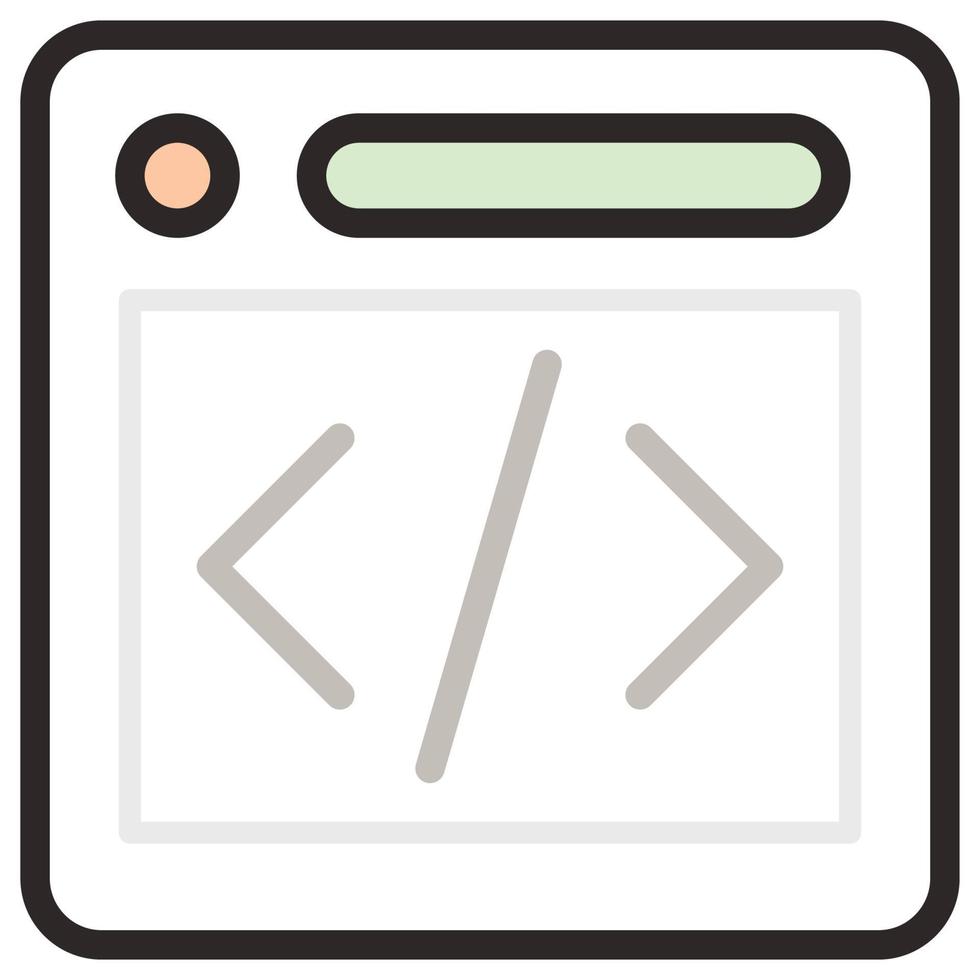 fylld Färg översikt ikon för html programmering. vektor