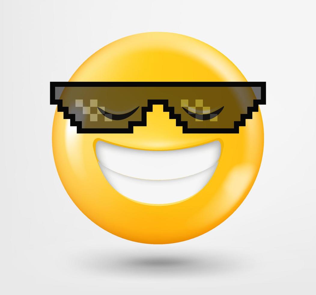 Boss Emoji 3d Vektor. Emoticon isoliert auf Weiß Hintergrund vektor