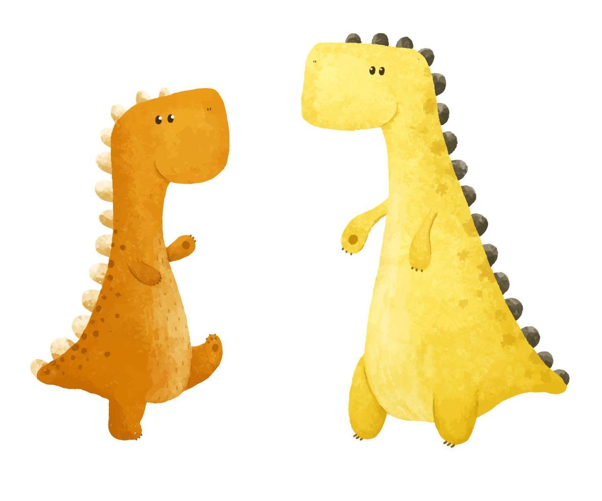 süß komisch Farbe dino, Dinosaurier Illustration, Dino Design, kindisch Kunst, Design drucken zum Kindergarten vektor