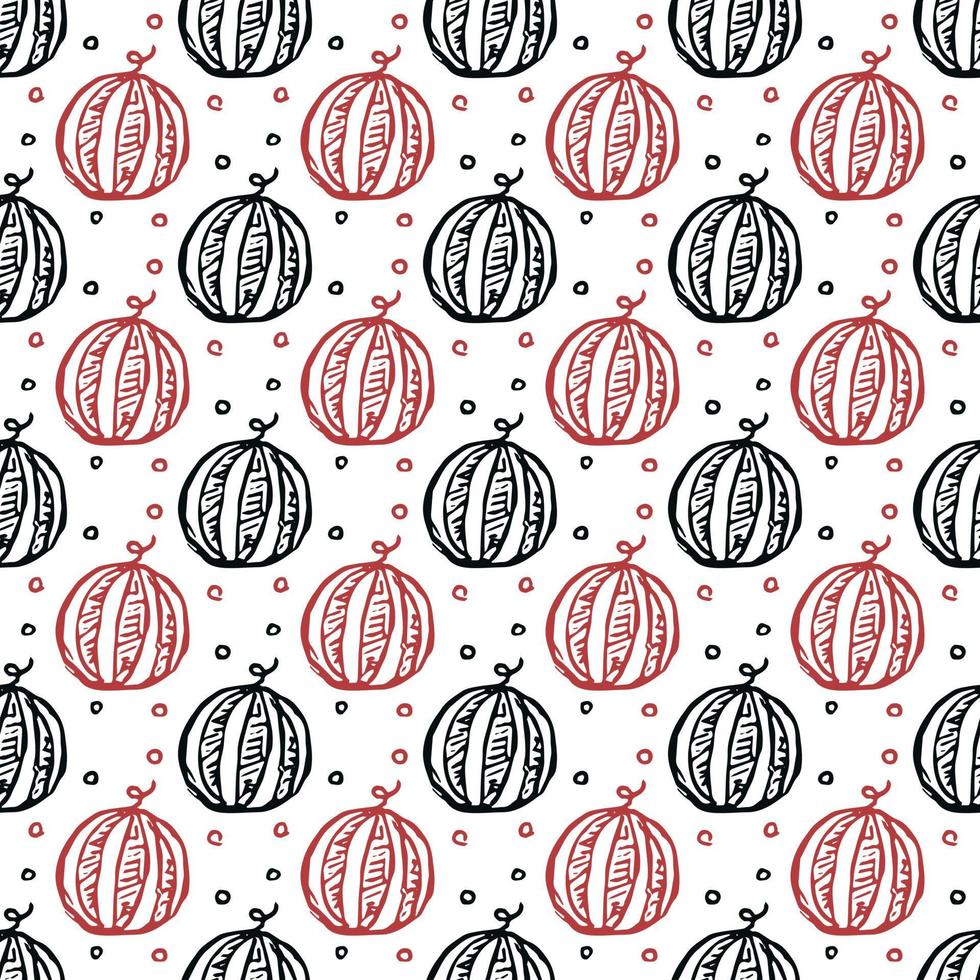 sömlös vattenmelon mönster. vektor doodle illustration med vattenmelon. mönster med vattenmelon