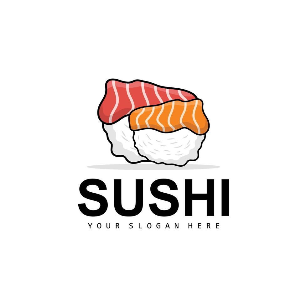 Sushi Logo, japanisch Essen Sushi Meeresfrüchte Vektor, japanisch Küche Produkt Marke Design, Vorlage Symbol vektor