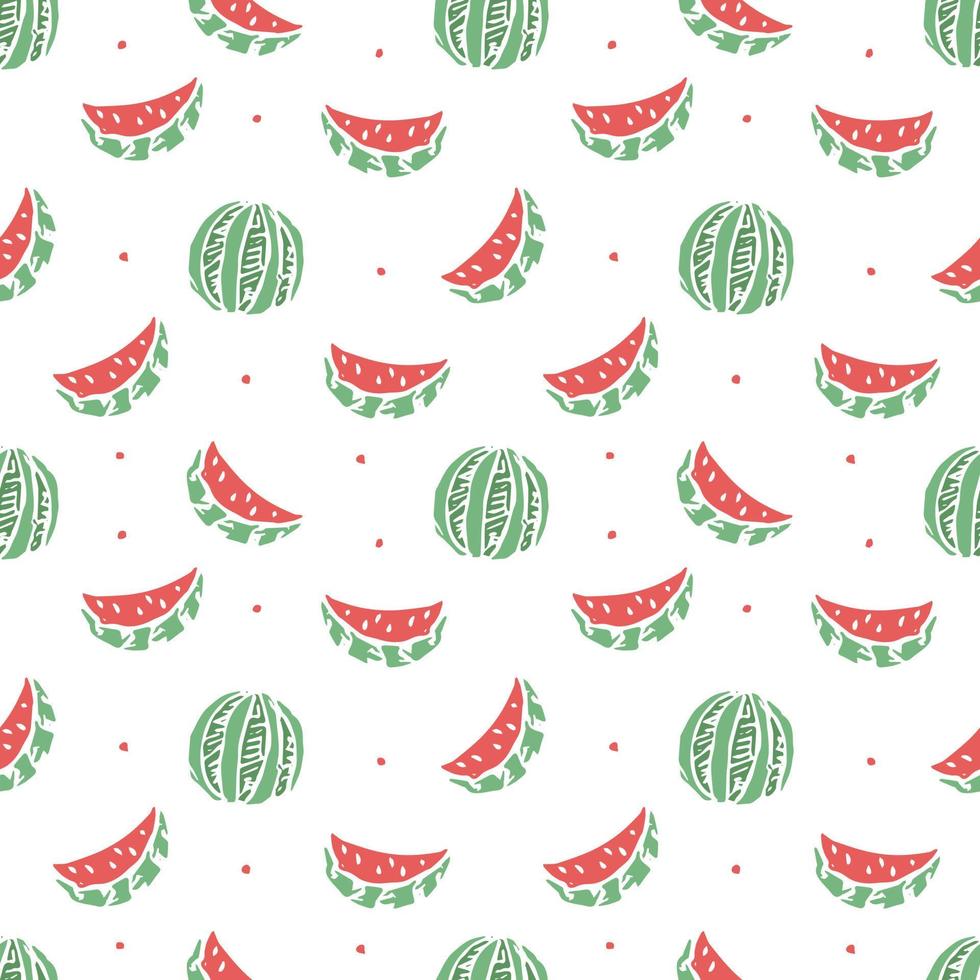 sömlös vattenmelon mönster. vektor doodle illustration med vattenmelon. mönster med vattenmelon