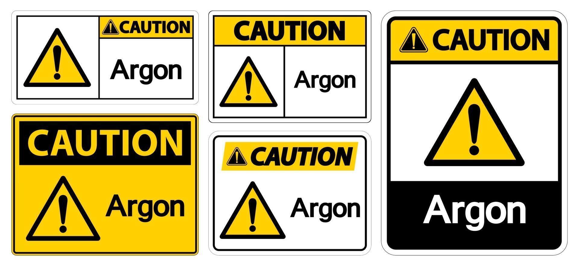 försiktighet argon symbol tecken isolera på vit bakgrund, vektorillustration eps.10 vektor