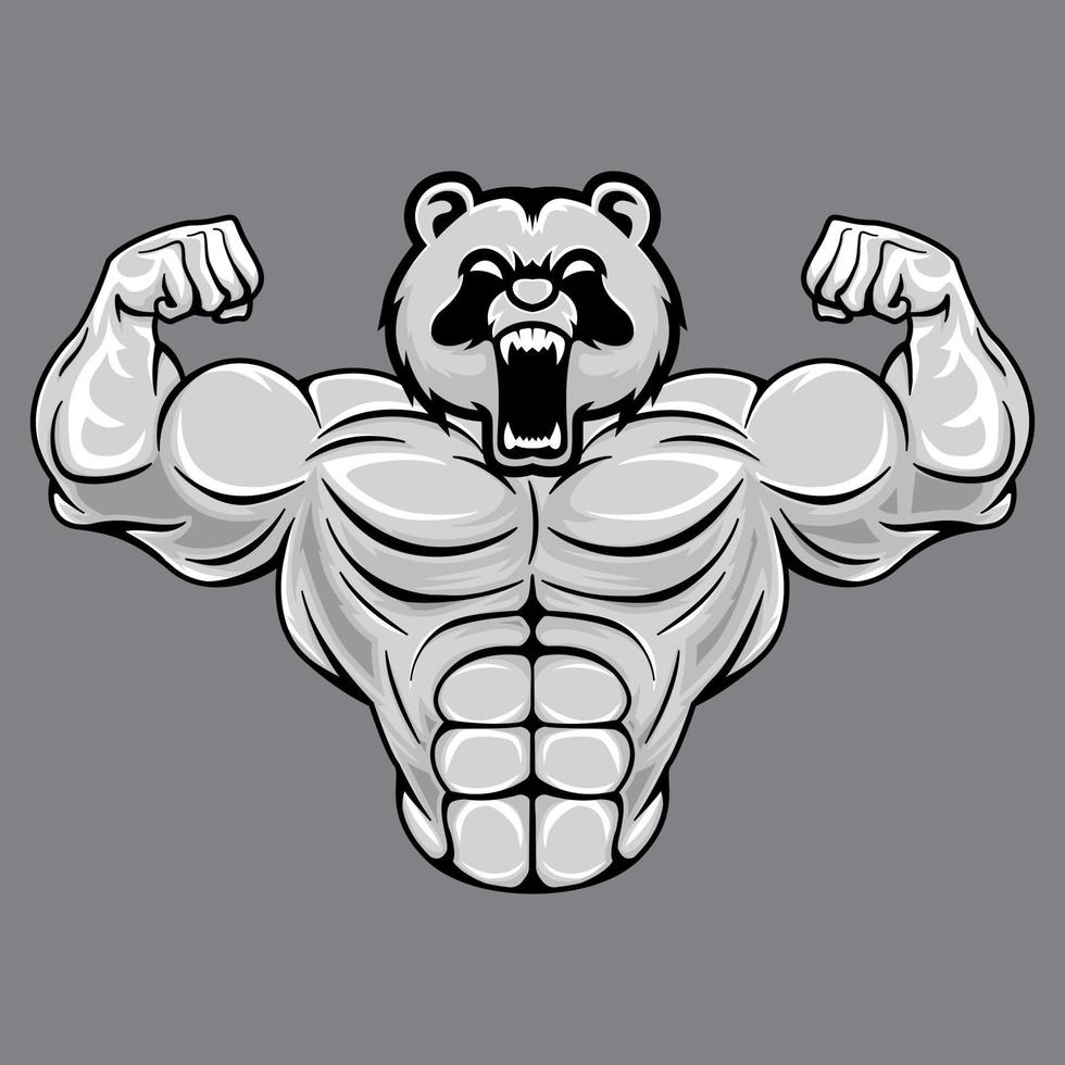 Illustration von muskulös Polar- tragen. geeignet zum Fitness Logos, Bodybuilder, Fitnessstudio Sportler vektor