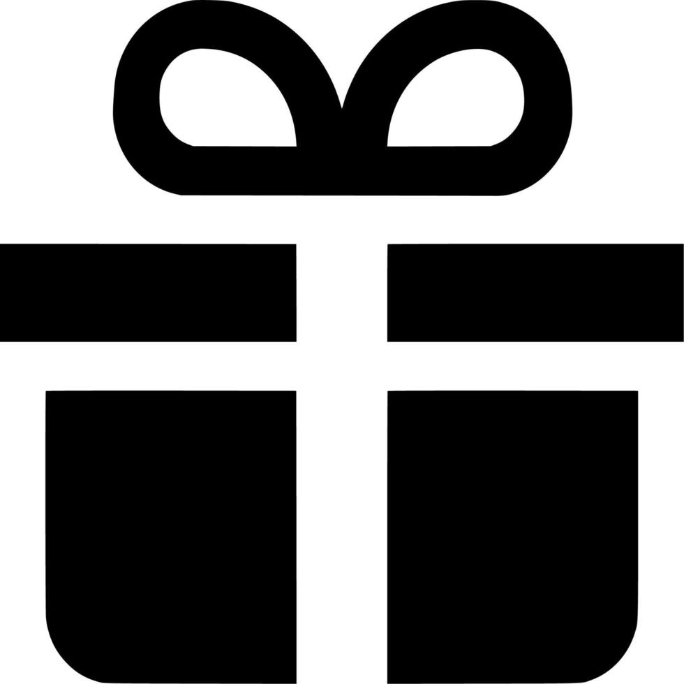 Vektor Silhouette von Geschenk Box auf Weiß Hintergrund