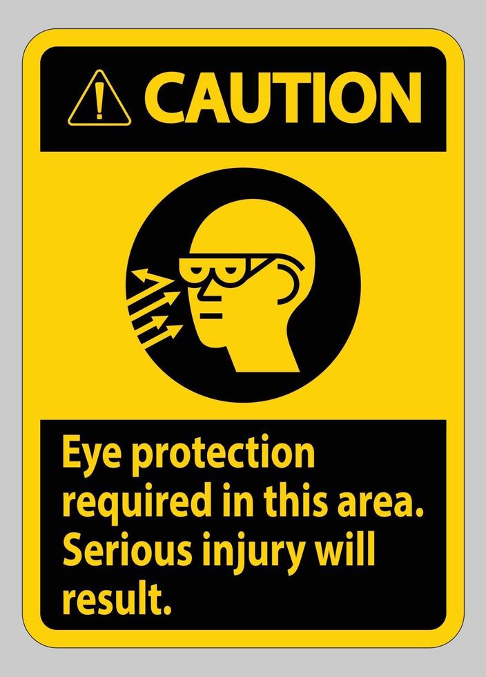 försiktighetsskylt ögonskydd krävs i detta område, allvarliga skador kommer att uppstå vektor
