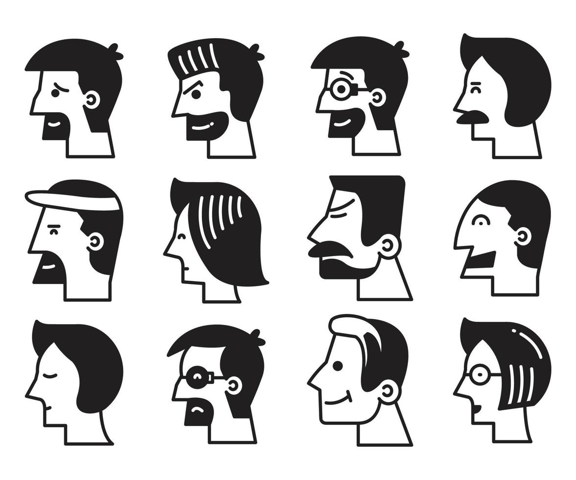 mänskligt ansikte avatarer illustration vektor