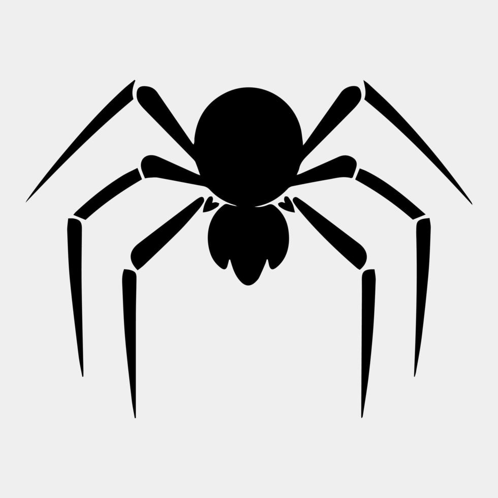 Vektor Illustration von Spinne Silhouette auf Weiß Hintergrund
